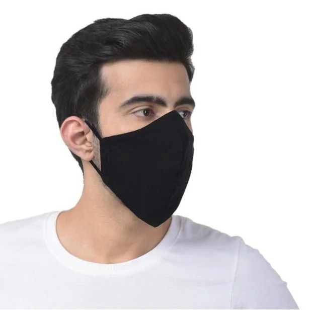 Φωτογραφία προϊόντος: OEM Μάσκα προσώπου ενηλίκων υφασμάτινη διπλή τύπου ράμφος Μαύρη