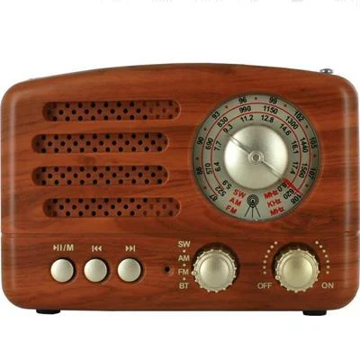 Φωτογραφία προϊόντος: OEM CMiK Φορητό Retro Επαναφορτιζόμενο Ραδιόφωνο με λειτουργία Bluetooth Καφέ MK-615BT