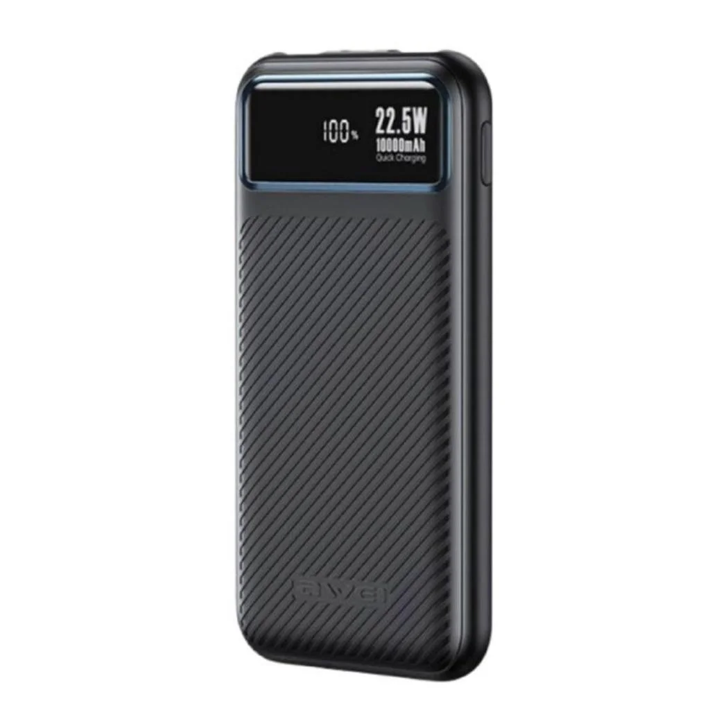 Φωτογραφία προϊόντος: Awei Power Bank 10000mAh 22.5W με Θύρα USB-A και Θύρα USB-C Μαύρο P148K