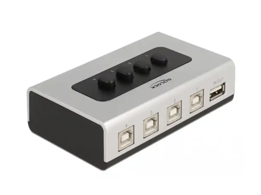 Φωτογραφία προϊόντος: USB Type B Switch DeLock 4 Θύρες Bidirectional Ασημί (87763)