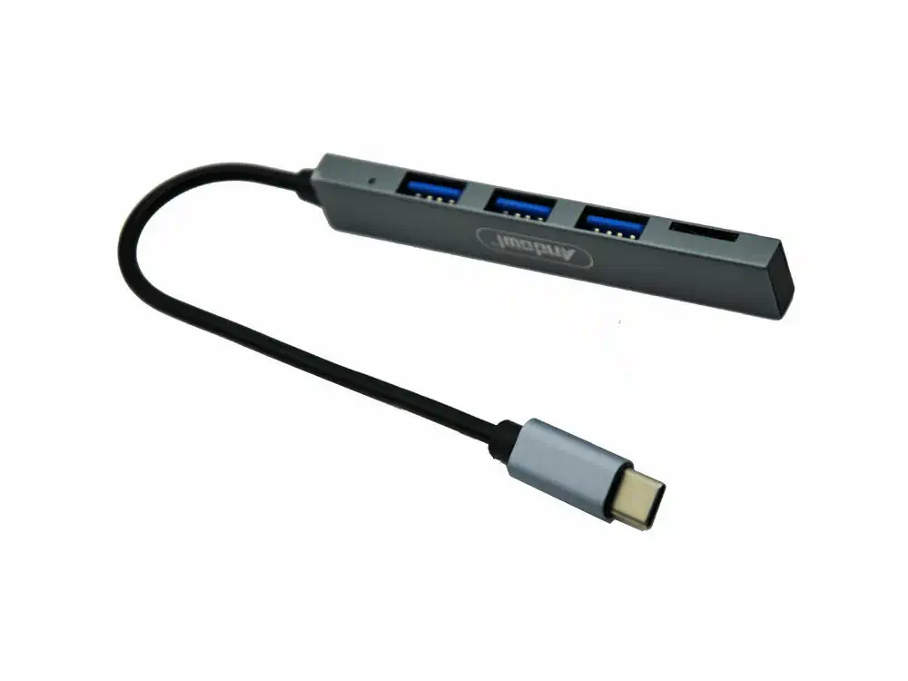 Φωτογραφία προϊόντος: Αντάπτορας Type-C Σε USB 3.0 και TF Card Andowl (Q-HU806) Ασημί
