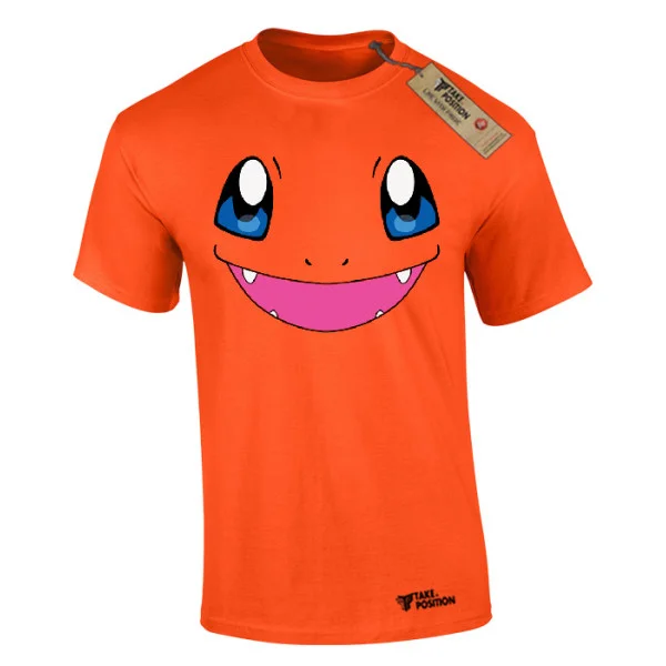 Φωτογραφία προϊόντος: Ανδρικό μπλουζάκι t-shirt βαμβακερό Takeposition Pokemon Bulbasur happy Face, Πορτοκαλί, 320-1396-19