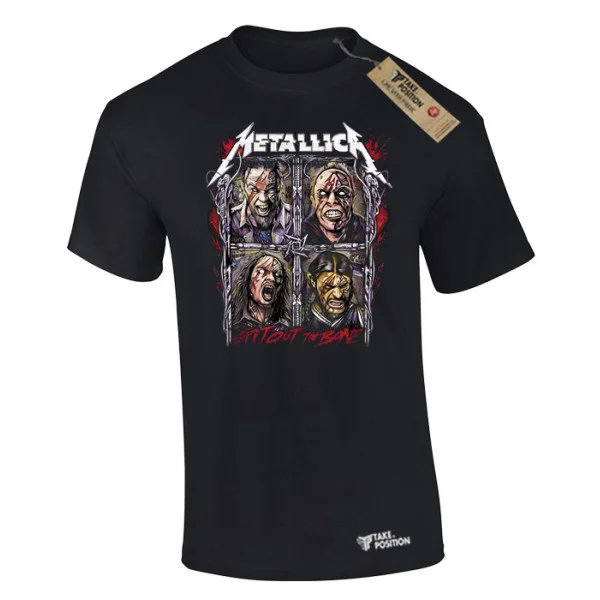 Φωτογραφία προϊόντος: Ανδρικό μπλουζάκι t-shirt βαμβακερό Takeposition Metallica spit out the bone σε Μαύρο, 320-7542b-02