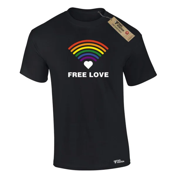 Φωτογραφία προϊόντος: Ανδρικό T-Shirt Free Love Μαύρο – Takeposition Pride Edition
