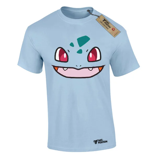 Φωτογραφία προϊόντος: Ανδρικό μπλουζάκι t-shirt βαμβακερό Takeposition Pokemon Bulbasaur face, Γαλάζιο, 320-1391-03
