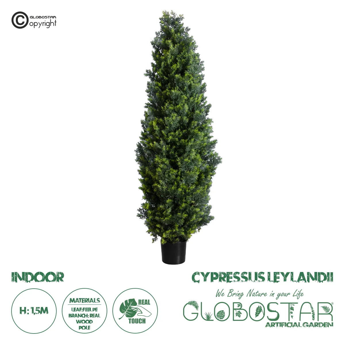 Φωτογραφία προϊόντος: GloboStar® Artificial Garden CYPRESSUS LEYLANDII 20155 Τεχνητό Διακοσμητικό Φυτό Κυπαρίσσι Λέιλαντ Υ150cm