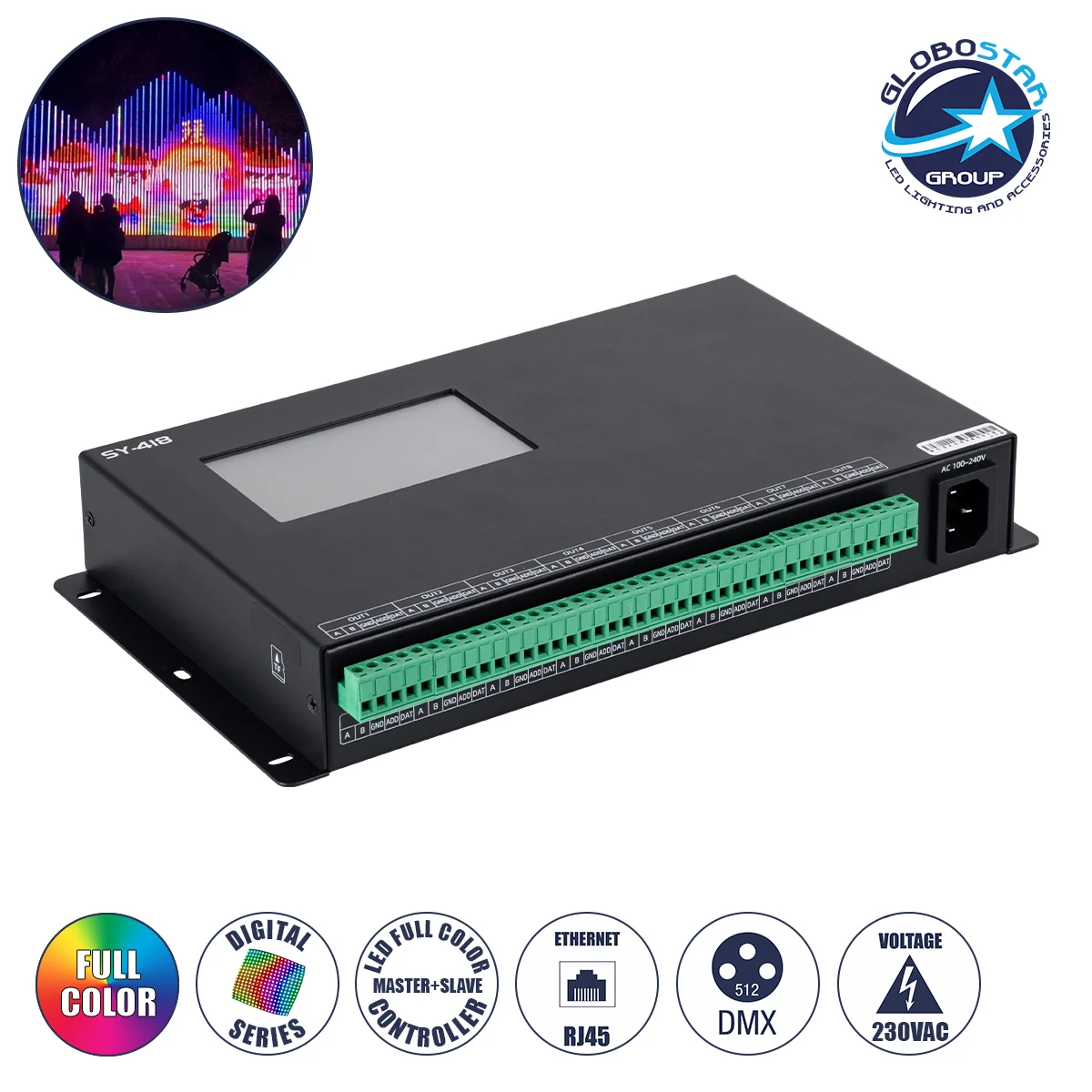 Φωτογραφία προϊόντος: GloboStar® 90147 SEEKWAY SY-418 - Professional Master Controller - Full Colour LED Digital SPI Pixel Control System - Controller για Ψηφιακά Προϊόντα LED Digital Pixel TTL + DMX512