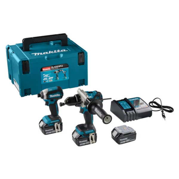 Φωτογραφία προϊόντος: MAKITA DLX2418TJ Σετ Κρουστικό Δραπανοκατσάβιδο + Παλμικό Κατσαβίδι 18V με 3 Μπαταρίες 5Ah