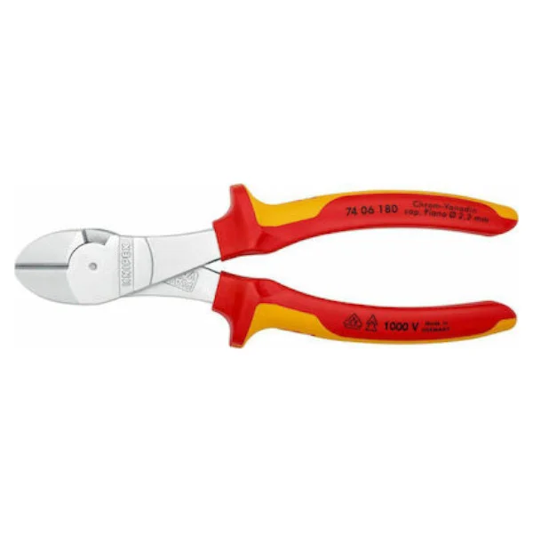 Φωτογραφία προϊόντος: KNIPEX 7406180 Πλαγιοκόφτης Ατσαλοσύρματος Με Υπομόχλιο 180mm