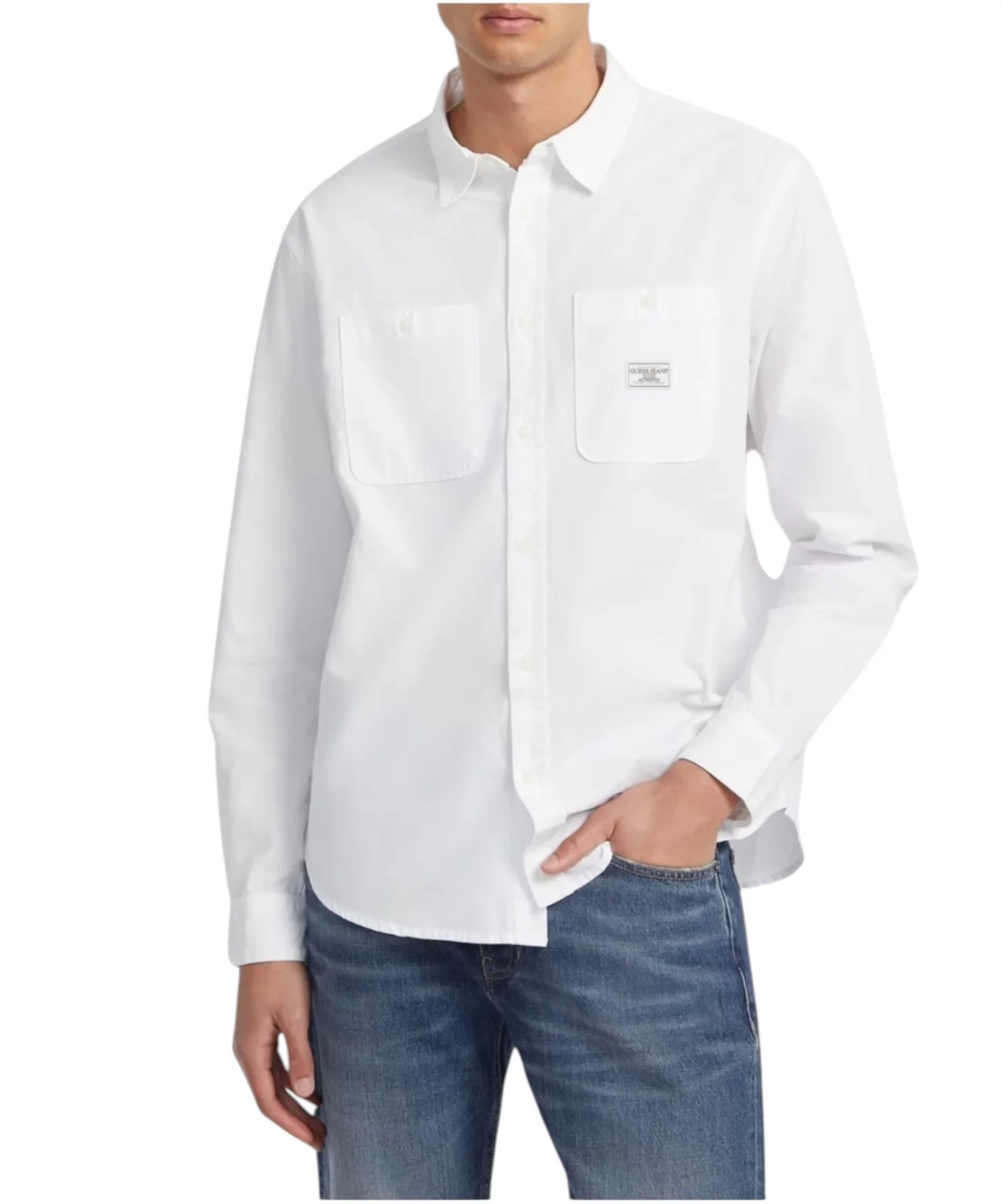 Φωτογραφία προϊόντος: Guess Jeans - Ανδρικό Μακρυμάνικο Πουκάμισο M4YH37WGCF1-G011 Λευκό