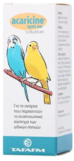 Φωτογραφία προϊόντος: Tafarm acaricine spot on για την αντιμετώπιση της αναπνευστικής ακαρίασης 10ml TAFARM (1001004)