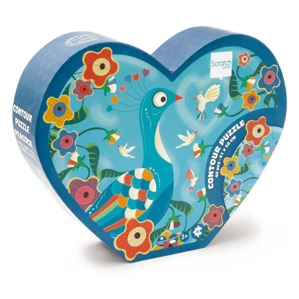 Φωτογραφία προϊόντος: Scratch CONTOUR PUZZLE PEACOCK 40pcs