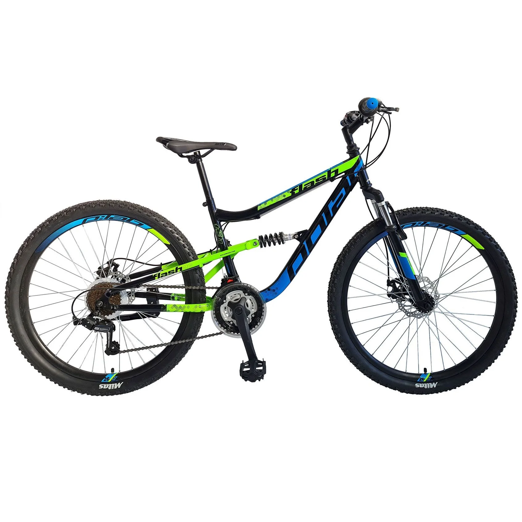 Φωτογραφία προϊόντος: OEM POLAR FLASH ΠΟΔΗΛΑΤΟ MTB 26” 18sp ΜΗΧΑΝΙΚΑ ΔΙΣΚΟΦΡΕΝΑ BLACK BLUE-GREEN 2025