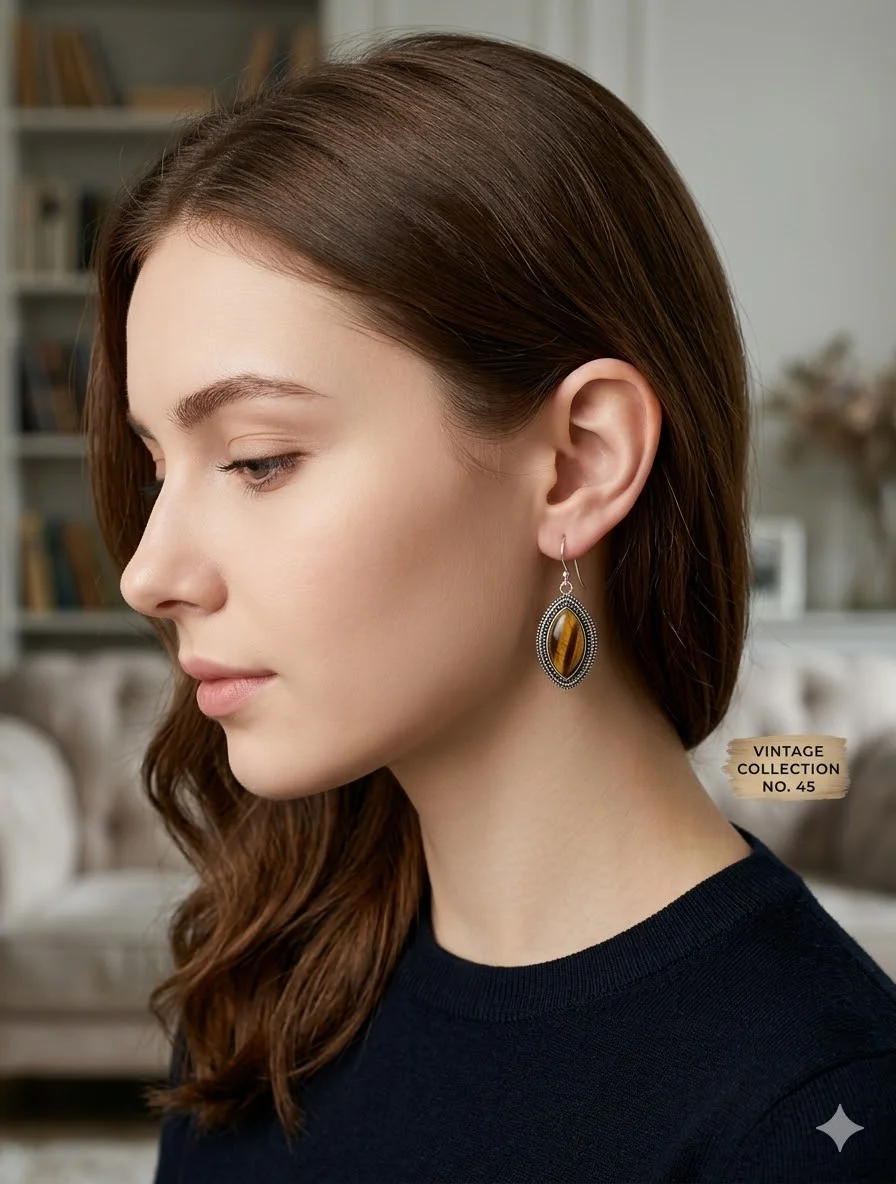 Φωτογραφία προϊόντος: Peach Jewelry Peach Jewlery Σκουλαρίκια Ασημένια 925 Ματι Τιγρης