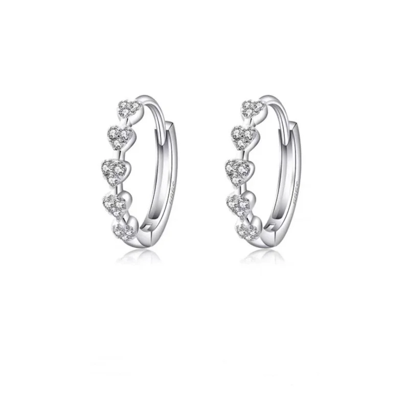 Φωτογραφία προϊόντος: Peach Jewelry Σκουλαρίκια Κρικάκι Καρδούλες Με Λευκά Ζιρκόν Ασήμι 925 Επιχρυσωμένο Symbol