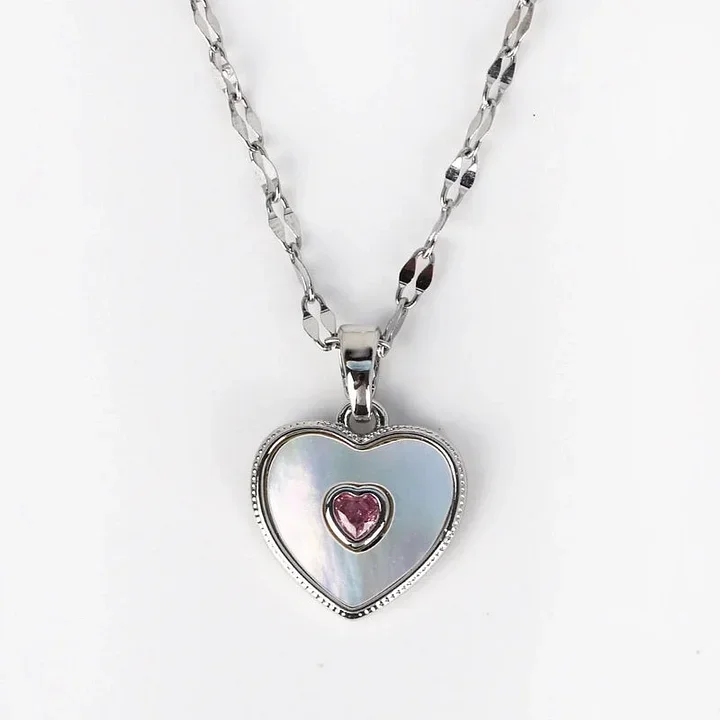 Φωτογραφία προϊόντος: Peach Jewelry Κολιέ Καρδιά Ζιργκόν από 316 Ανοξείδωτο Ατσάλι