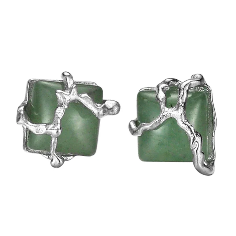 Φωτογραφία προϊόντος: Peach Jewelry Isabella Σκουλαρίκια Ασήμι 925 Ρόδιο Περίτεχνα Με Λίθο Αβεντουρίνης
