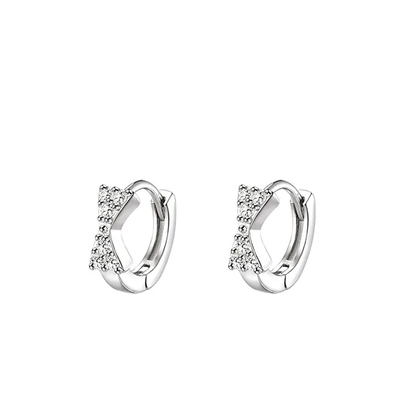 Φωτογραφία προϊόντος: Peach Jewelry Σκουλαρίκια Κρικάκι Καμπύλη Με Λευκά Ζιρκόν Ασήμι 925 Symbol