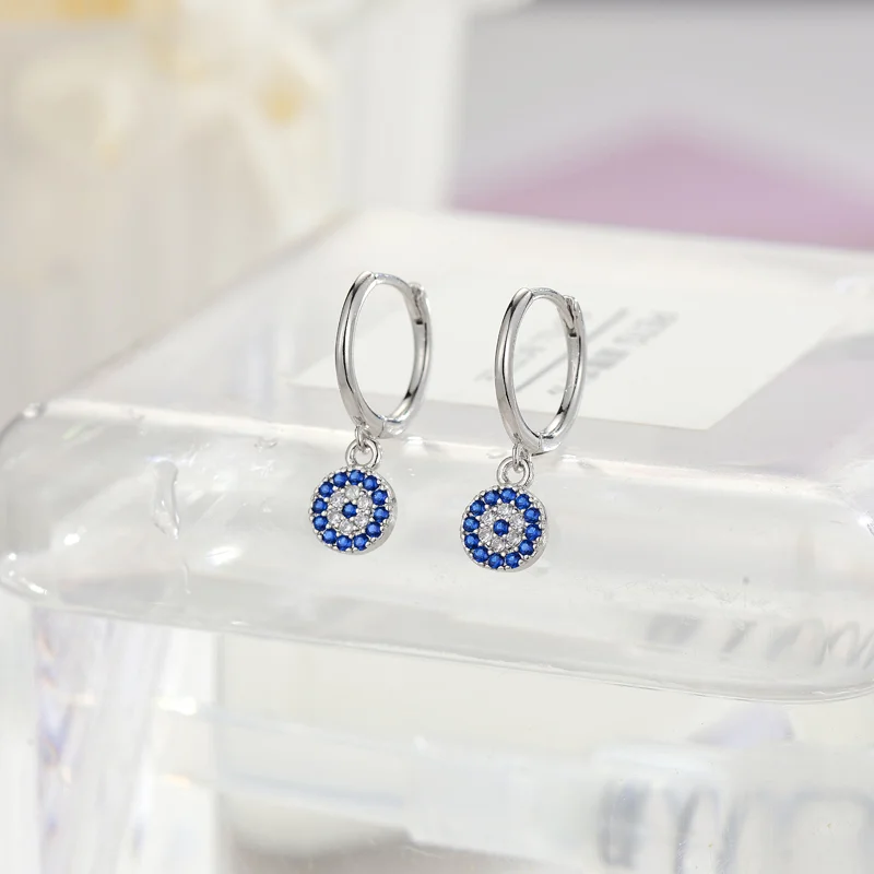 Φωτογραφία προϊόντος: Peach Jewelry Σκουλαρίκια Κρικάκι Μάτι Με Ζιρκόν Ασήμι 925 Symbol