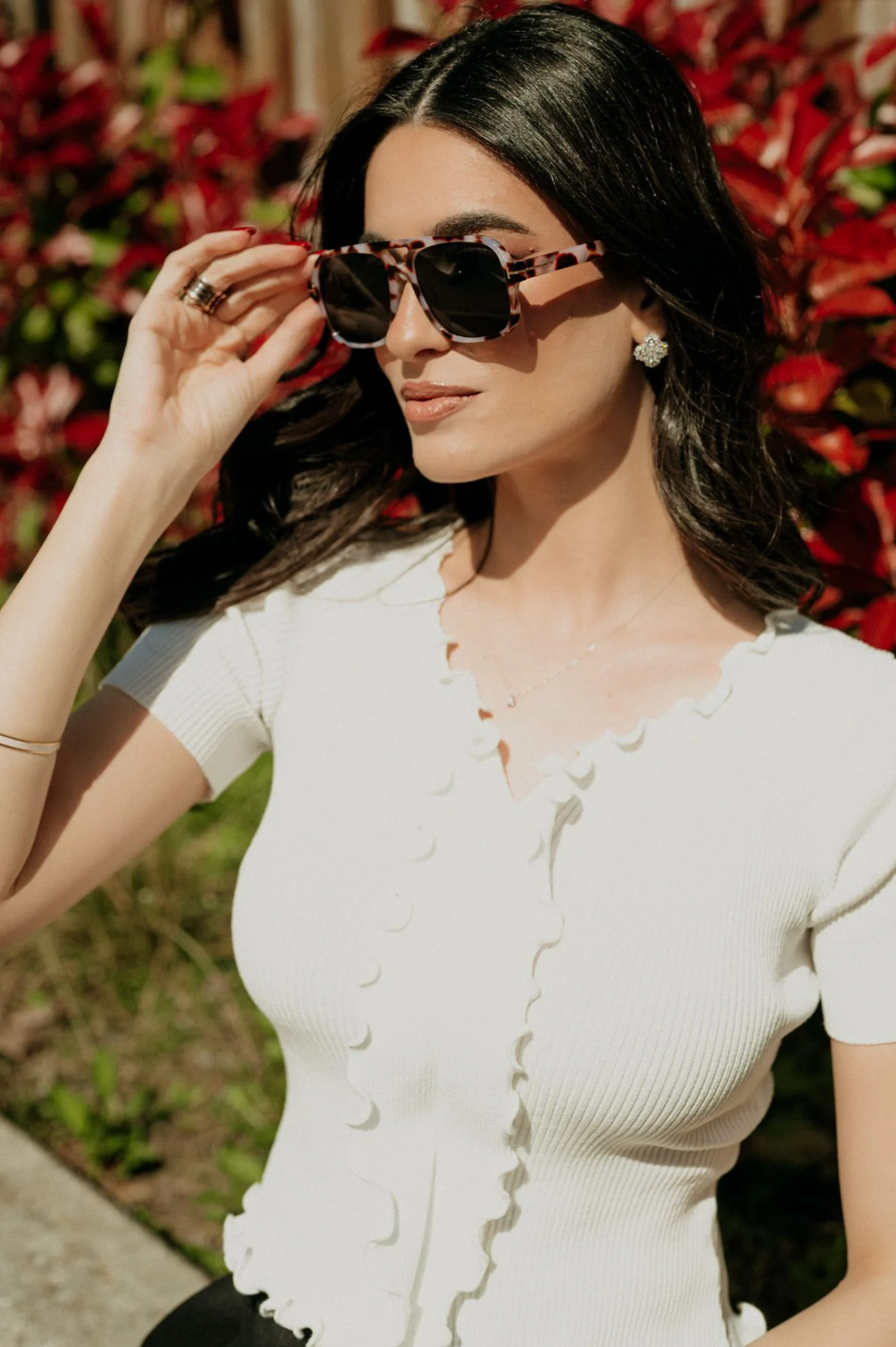 Φωτογραφία προϊόντος: Antithesis Clothing Γυαλιά Ηλίου Eve Με Τετραγωνισμένο Φακό Και Λεπτομέρεια Στον Βραχίονα - Γκρι Animal Print
