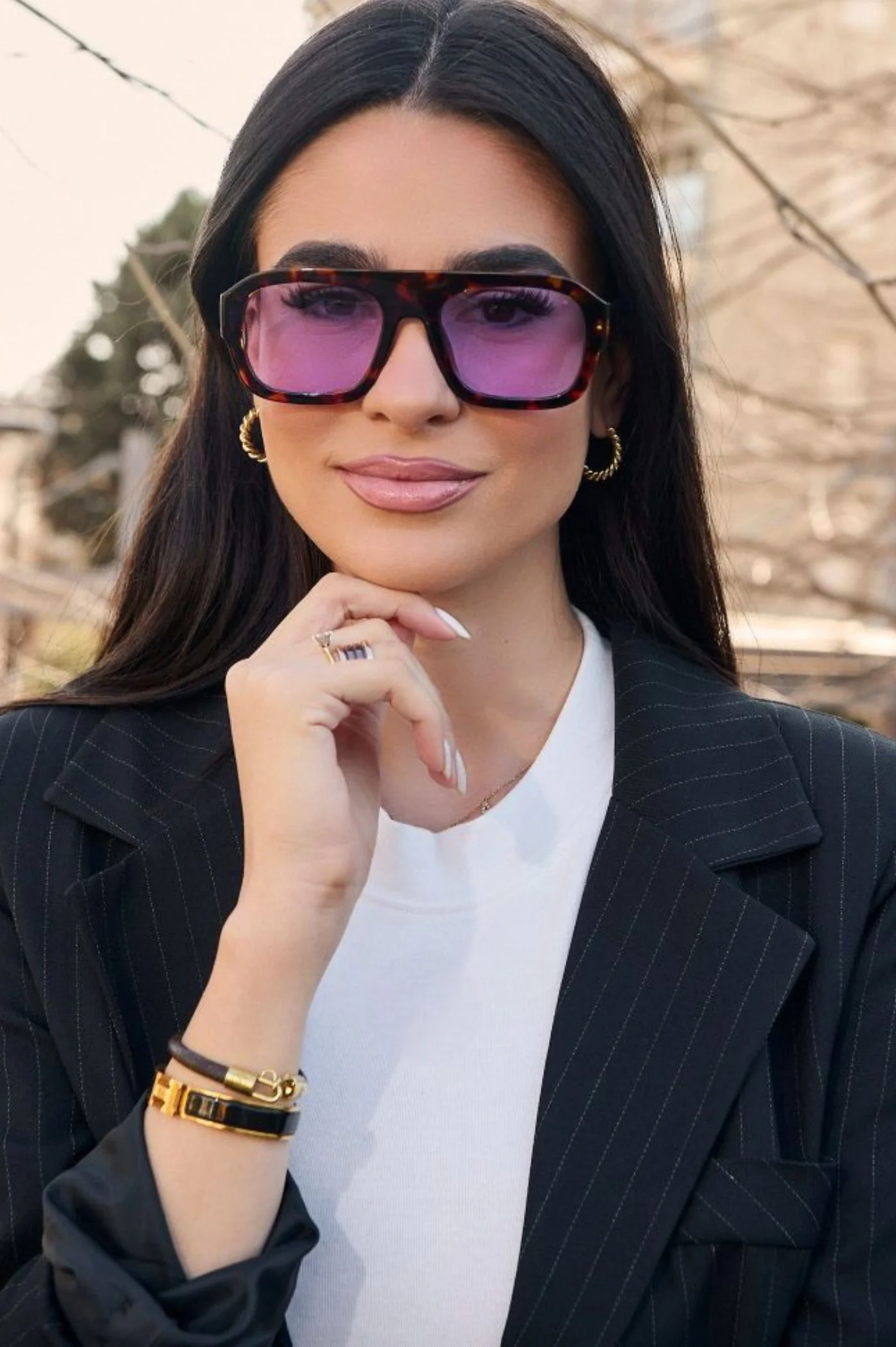 Φωτογραφία προϊόντος: Antithesis Clothing Γυαλιά Ηλίου Astrid Με Leopard Κοκκάλινο Σκελετό - Μωβ