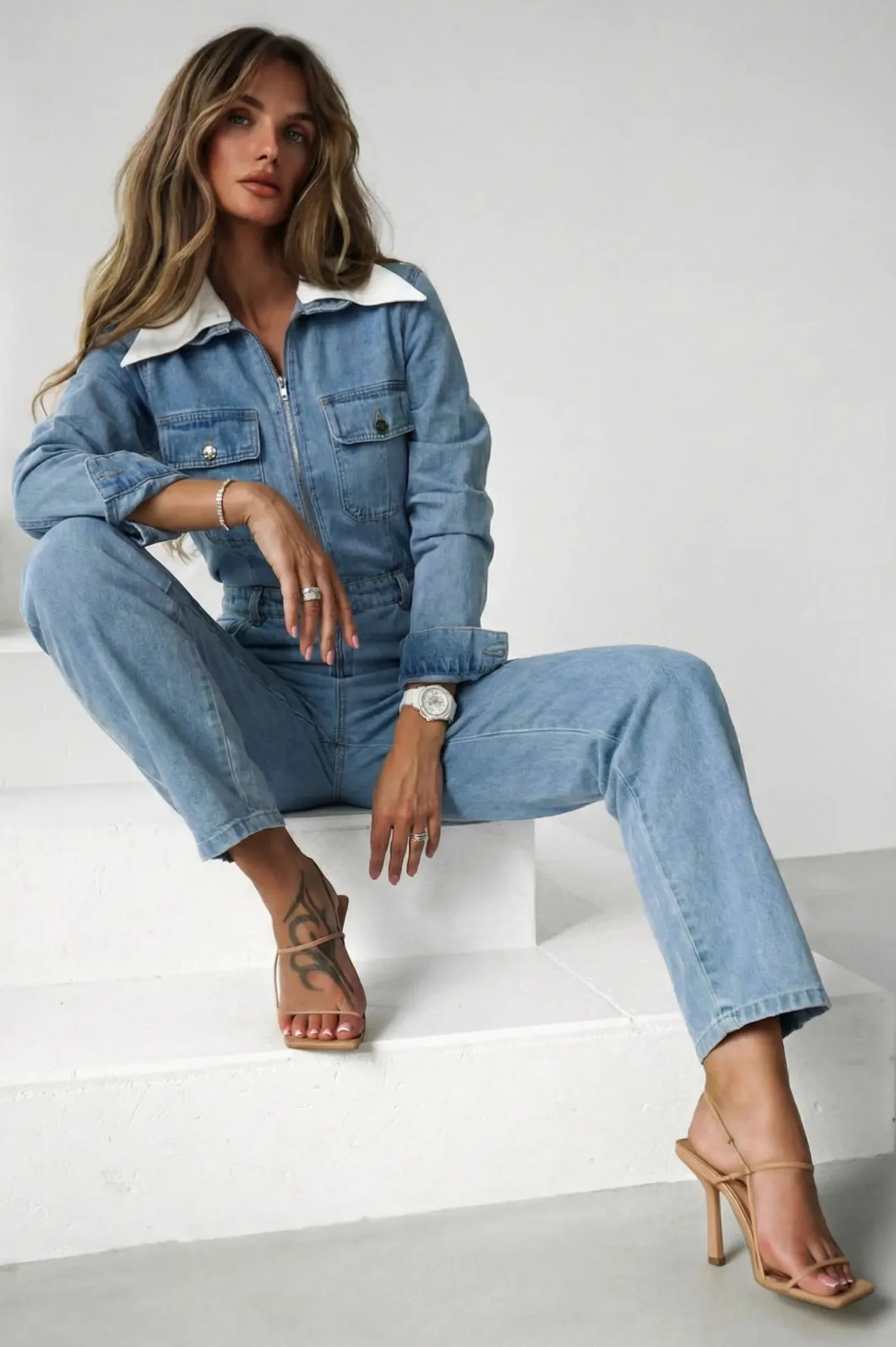 Φωτογραφία προϊόντος: Antithesis Clothing ΟΛΟΣΩΜΗ ΦΟΡΜΑ JEAN ΜΕ ΦΕΡΜΟΥΑΡ - ΜΠΛΕ