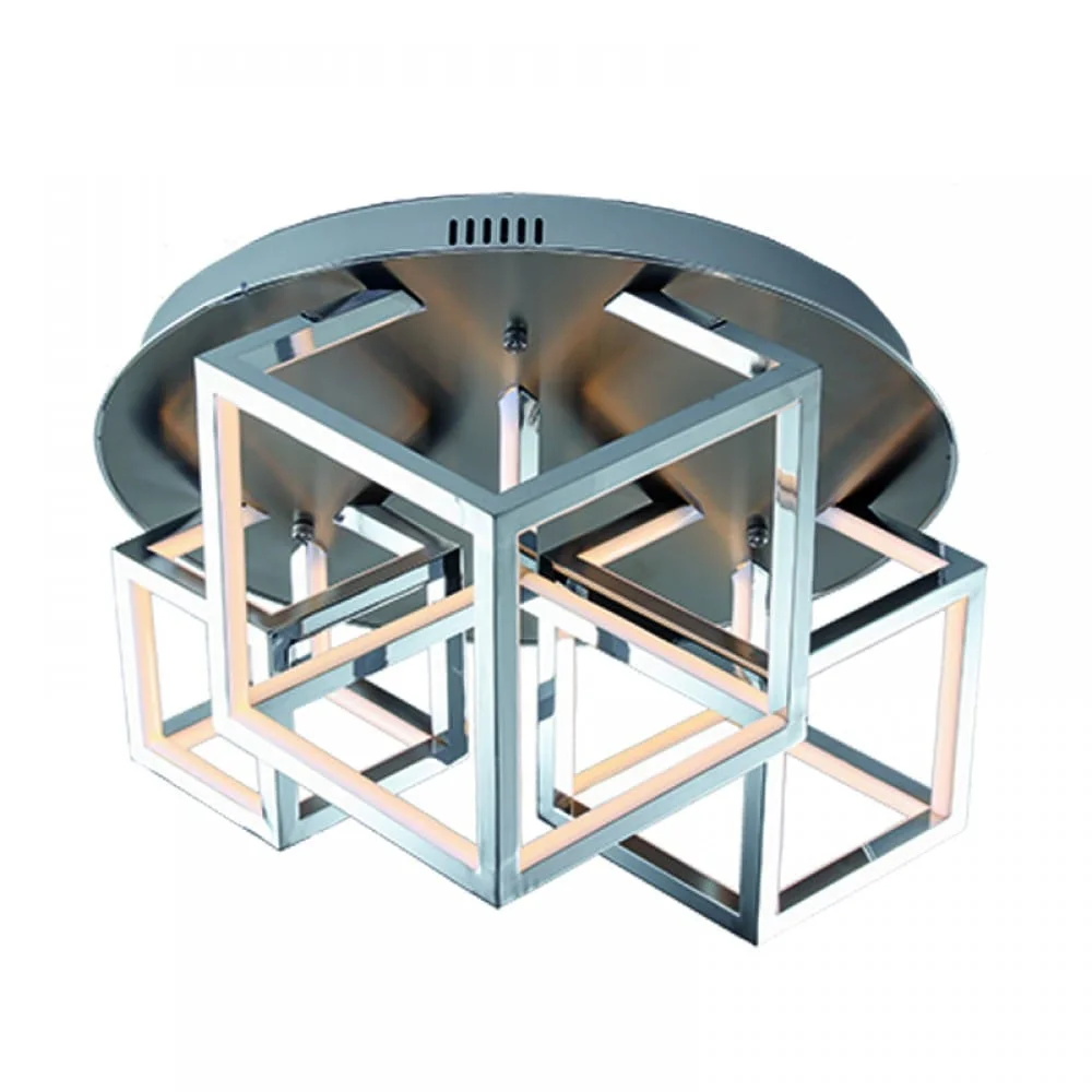 Φωτογραφία προϊόντος: InLight Φωτιστικό οροφής LED 80W κύβοι από αλουμίνιο σε απόχρωση χρώμιο