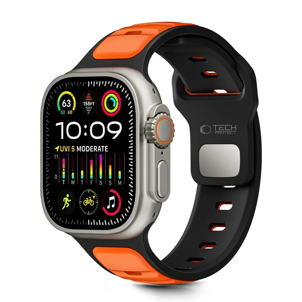 Φωτογραφία προϊόντος: Tech-Protect Λουράκι Iconband Line Apple Watch 8 / 9 / 10 / 11 / SE / Ultra (44 / 45 / 46 / 49 mm) Black Orange