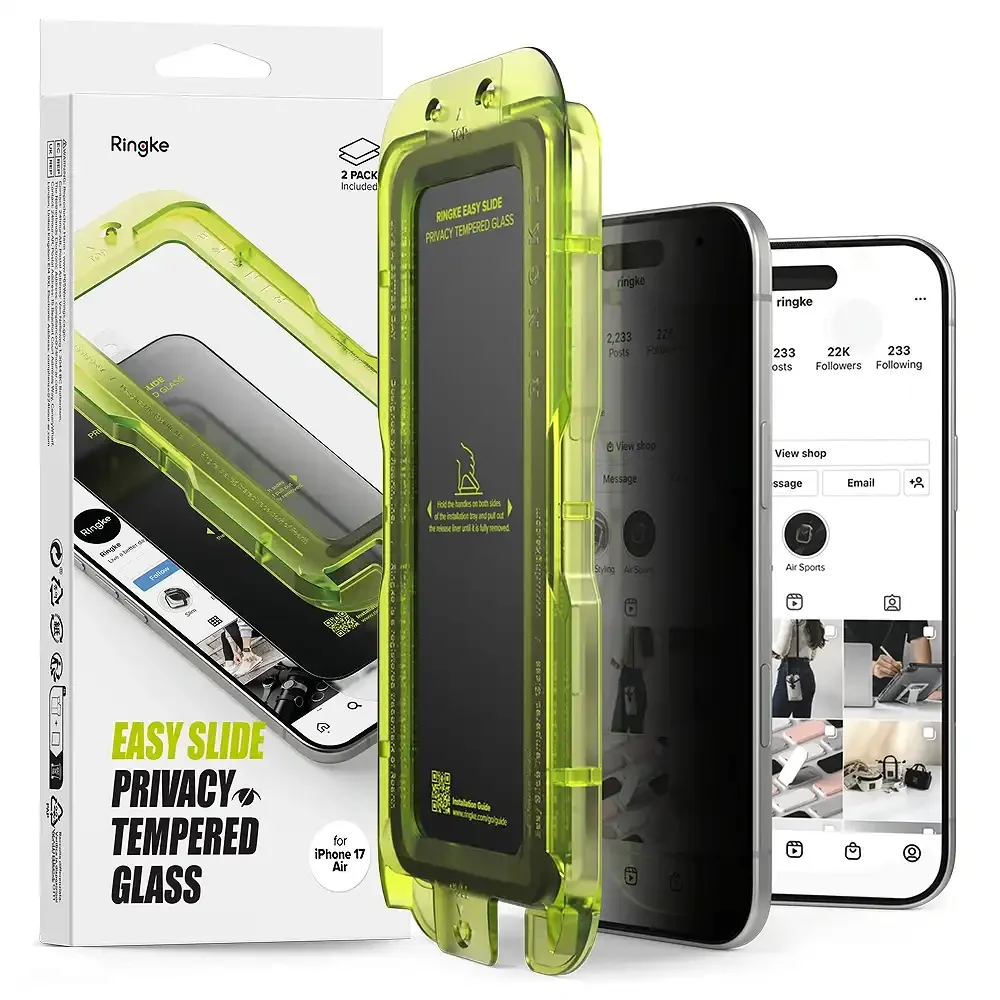 Φωτογραφία προϊόντος: Ringke Easy Slide Privacy Tempered Glass 2 pack iPhone 17 Black