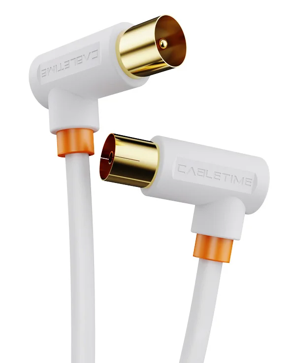 Φωτογραφία προϊόντος: CABLETIME καλώδιο κεραίας CT-AV101, γωνιακό, 75 Ohm, 3m, λευκό