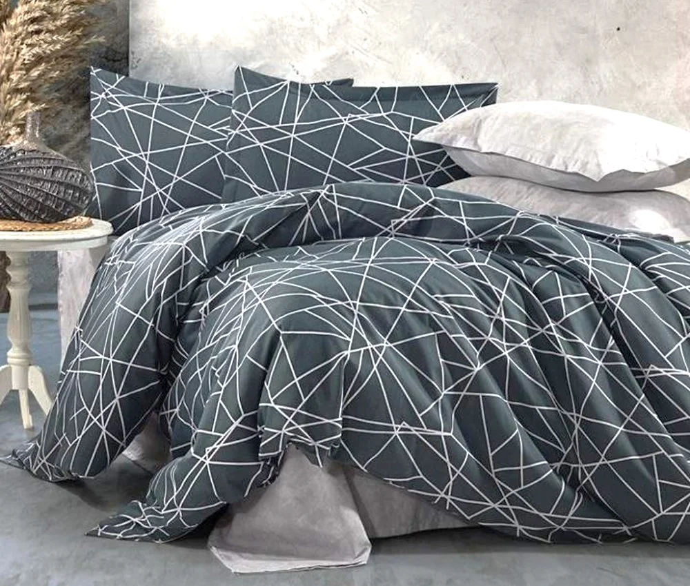 Φωτογραφία προϊόντος: MayHome Σετ Παπλωματοθήκη Polycotton Διπλή (Π: 200cm x Μ: 240cm) – 2520816411 Γεωμετρικό