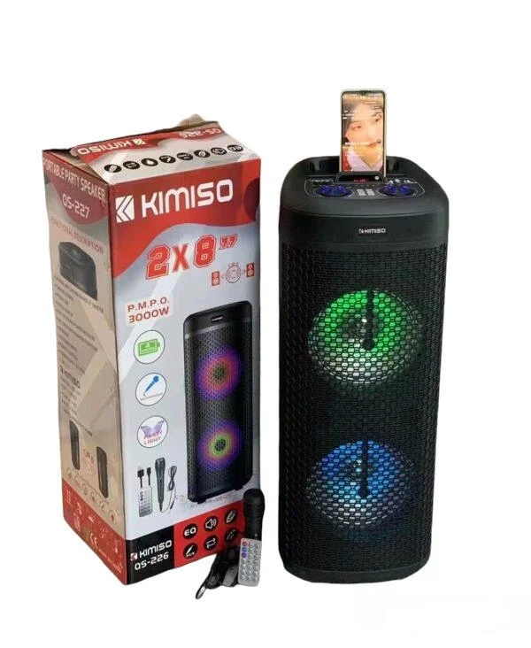 Φωτογραφία προϊόντος: OEM KIMISO Φορητό Ηχείο Bluetooth με ενσύρματο μικρόφωνο και λειτουργία καραόκε Μαύρο QS-226