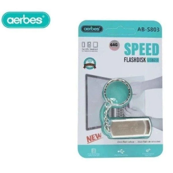 Φωτογραφία προϊόντος: OEM Aerbes AB-S803 64GB USB 2.0 Stick Ασημί