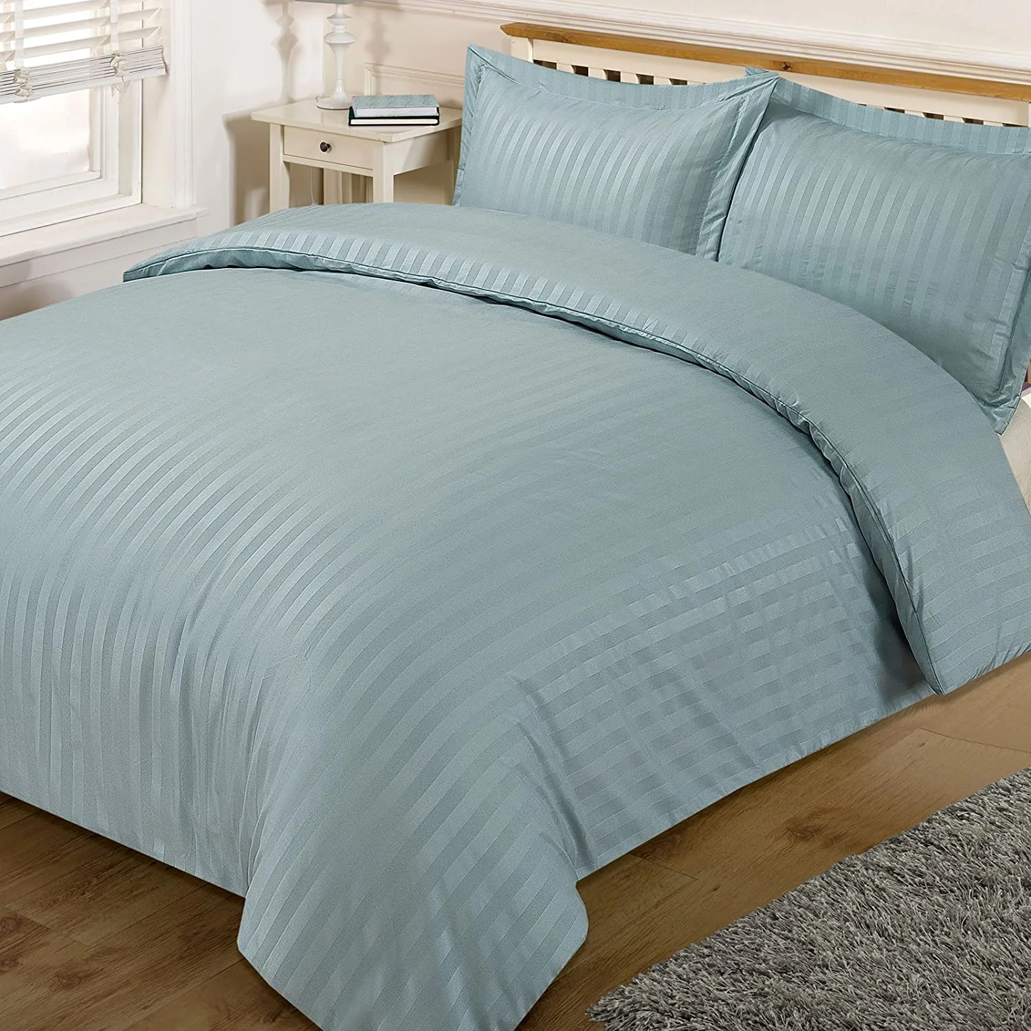 Φωτογραφία προϊόντος: MayHome Σετ Σεντόνια Βαμβακοσατέν King Size (Π: 280cm x Μ: 240cm) – 2220649618 Μονόχρωμα Πετρόλ