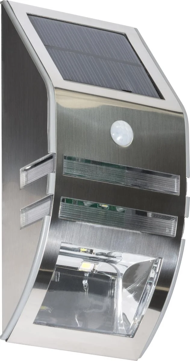 Φωτογραφία προϊόντος: OEM EZ SOLAR OVAL WALL LIGHT SILVER 5/50 LUMEN WITH SENSOR