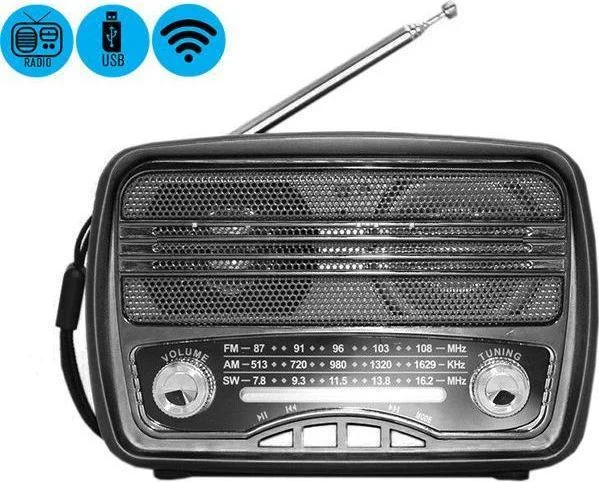 Φωτογραφία προϊόντος: OEM Meier M-166BT Retro Επιτραπέζιο Ραδιόφωνο Επαναφορτιζόμενο με USB Μαύρο