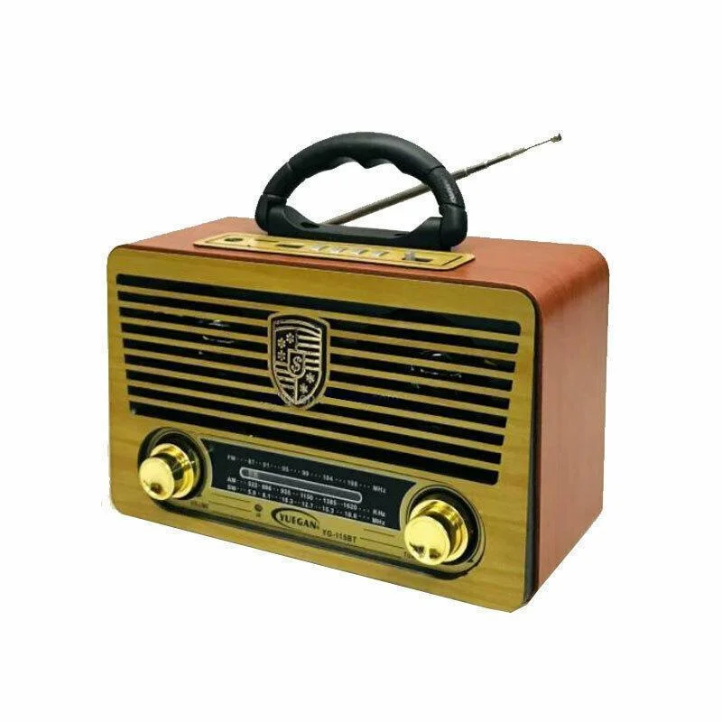 Φωτογραφία προϊόντος: OEM Yuegan YG-115BT Retro Επιτραπέζιο Ραδιόφωνο Επαναφορτιζόμενο με Bluetooth και USB Χρυσό