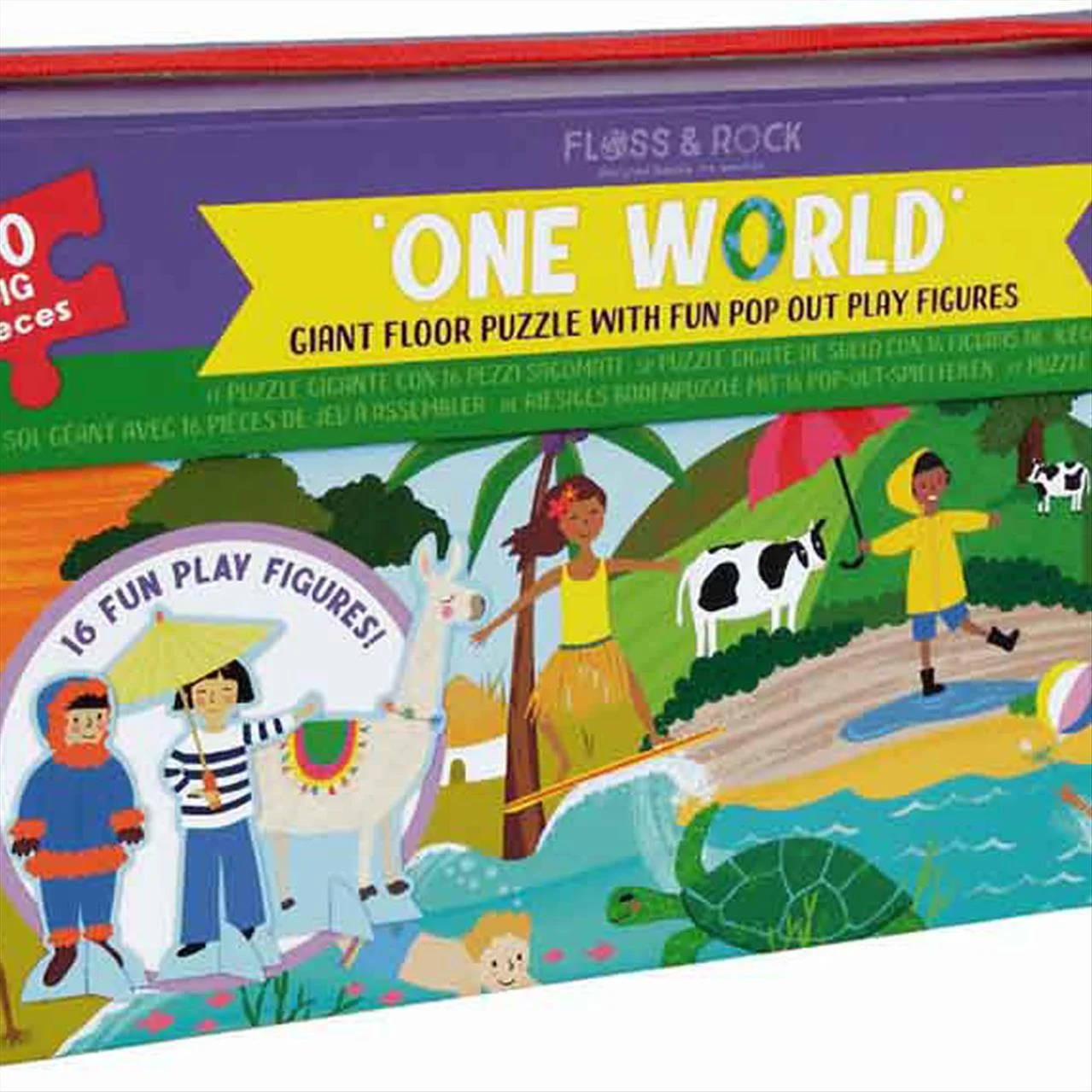 Φωτογραφία προϊόντος: Floss and Rock Floss&Rock - Floor Puzzle With Fun Pop - One World 60pcs. - 43P6369