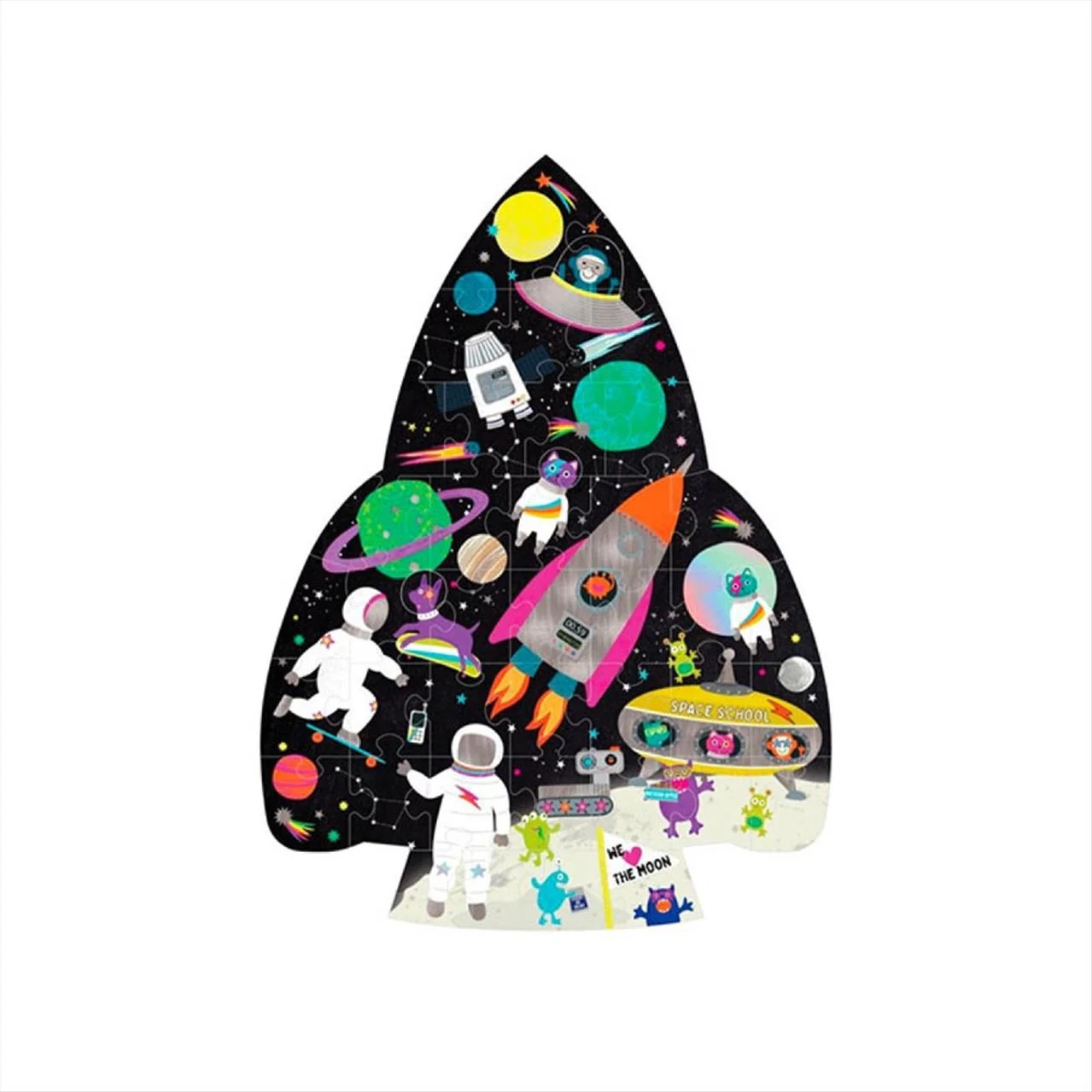 Φωτογραφία προϊόντος: Floss and Rock - Shaped Jigsaw Puzzle - Rocket Space - 45P6460