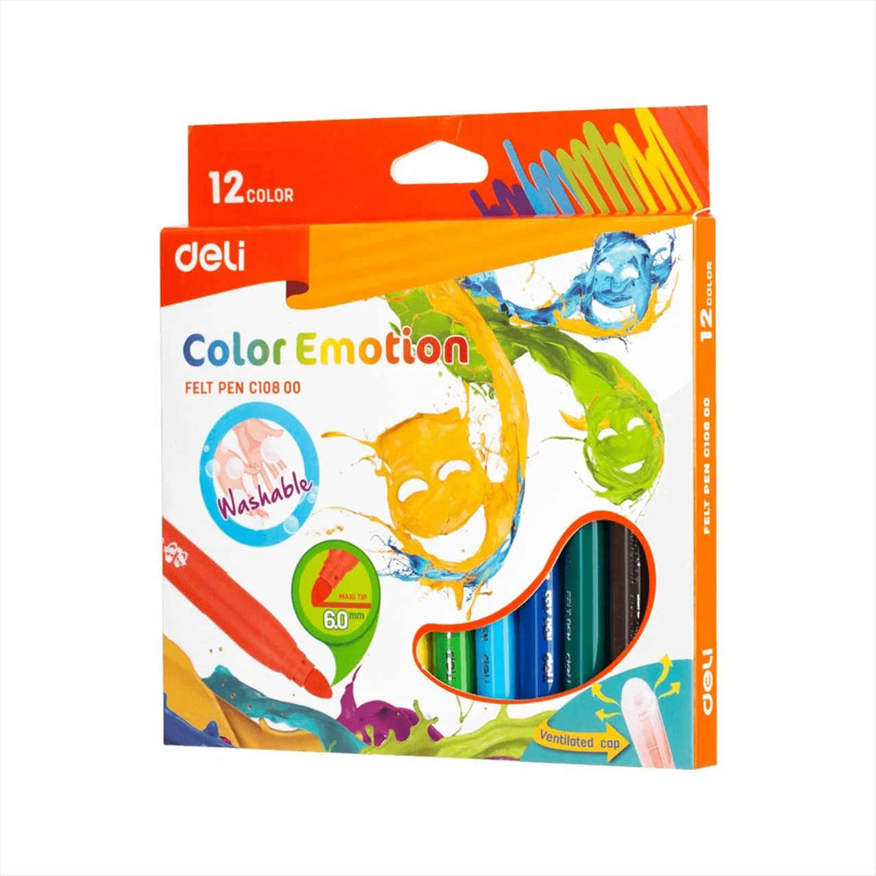 Φωτογραφία προϊόντος: Deli Μαρκαδόροι Washable Color Emotion 12 Χρώματα EC10800 - 231.960801