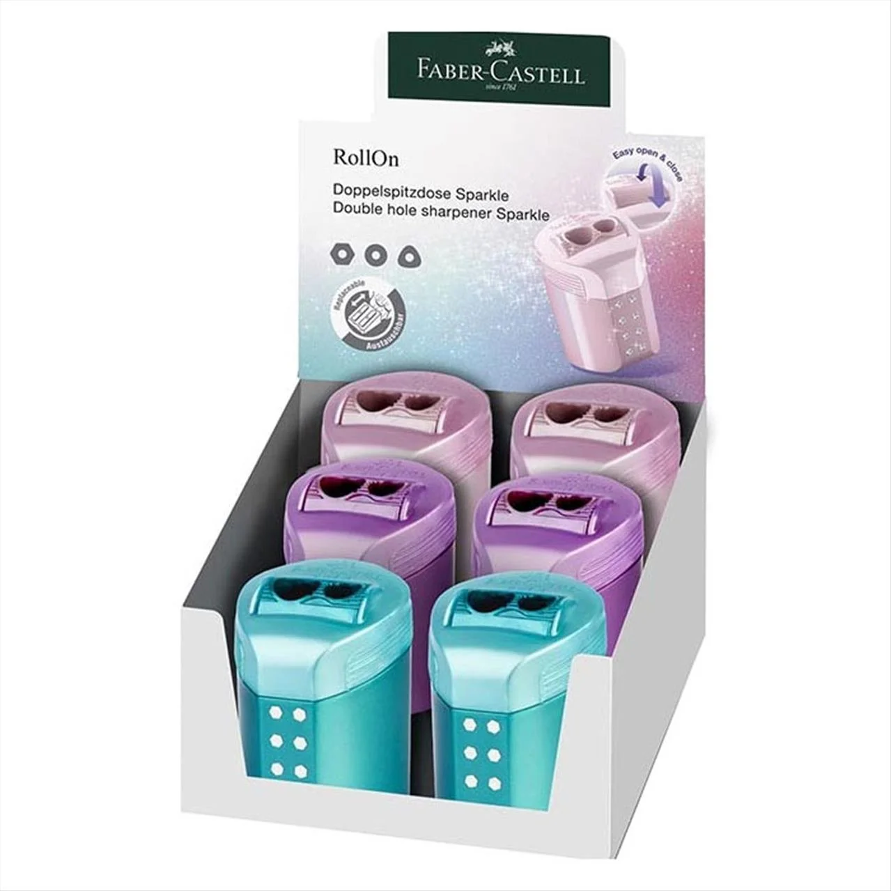 Φωτογραφία προϊόντος: Faber Castell Ξύστρα Διπλή Roll-Οn Sparkle Metallic Cosmic - 183900