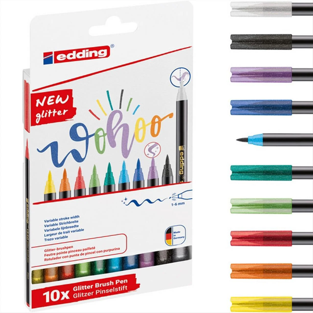 Φωτογραφία προϊόντος: Edding Set Glitter Brush Μαρκαδόροι 1340 1-6mm 10τμχ. - 4-1340-10-4