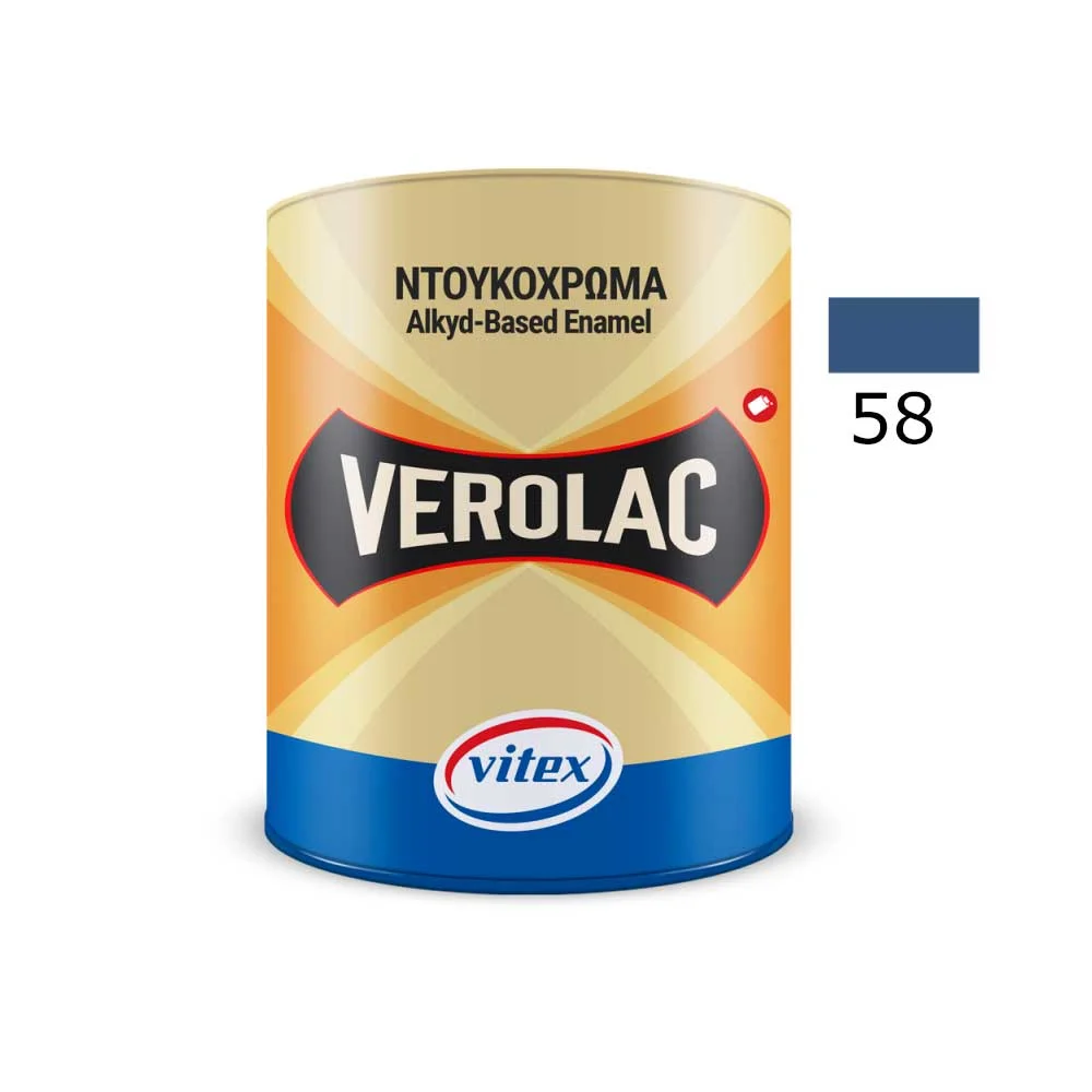 Φωτογραφία προϊόντος: Vitex VEROLAC No 58 Βερνικόχρωμα Διαλύτου για Μεταλλικές και Ξύλινες Επιφάνειες Μπλέ Σκούρο 0.180 lt