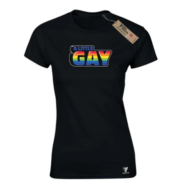 Φωτογραφία προϊόντος: Γυναικείο T-Shirt A little Gay Μαύρο – Takeposition Pride Edition
