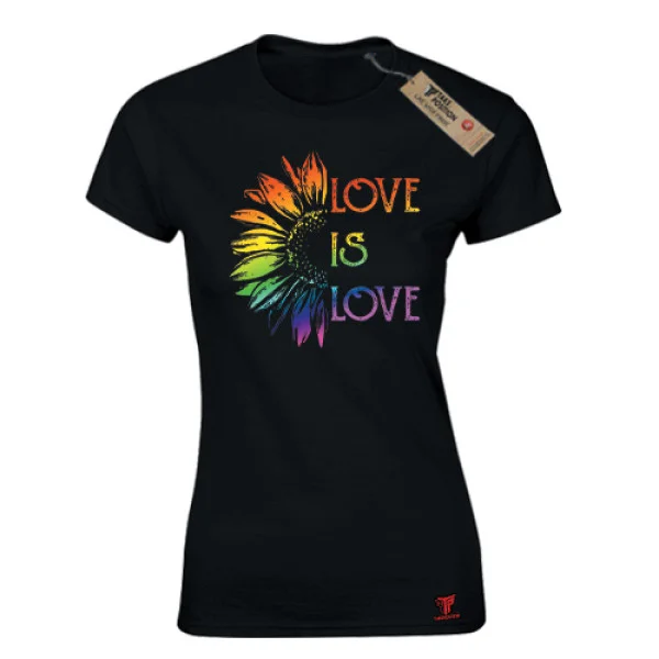 Φωτογραφία προϊόντος: Γυναικείο T-Shirt Free Love Μαύρο – Takeposition Pride Edition