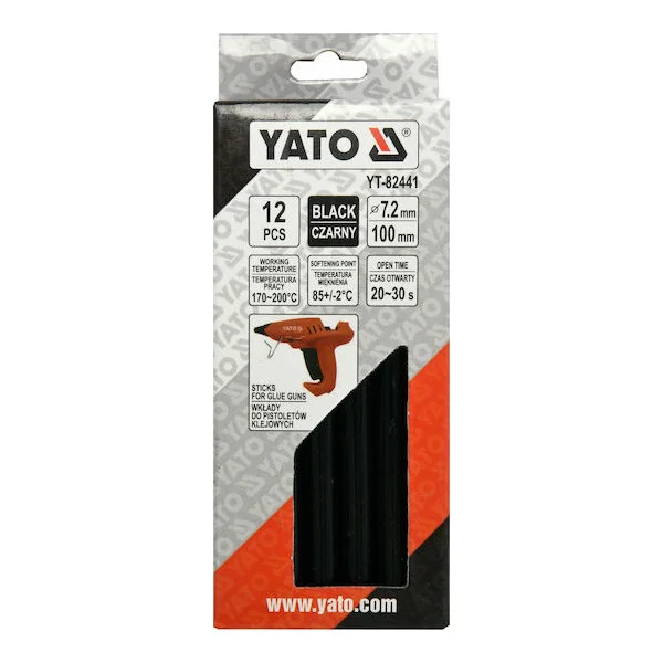 Φωτογραφία προϊόντος: YATO YT-82441 Μαύρη Σιλικόνη Θερμαινόμενη 7.2x100mm Σετ 12τμχ