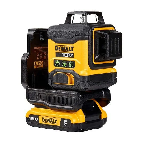 Φωτογραφία προϊόντος: DEWALT DCLE34031D1 Λέιζερ Αυτορυθμιζόμενο 3x360° Πράσινης Δέσμης Με Μπαταρία 2Ah και Φορτιστή