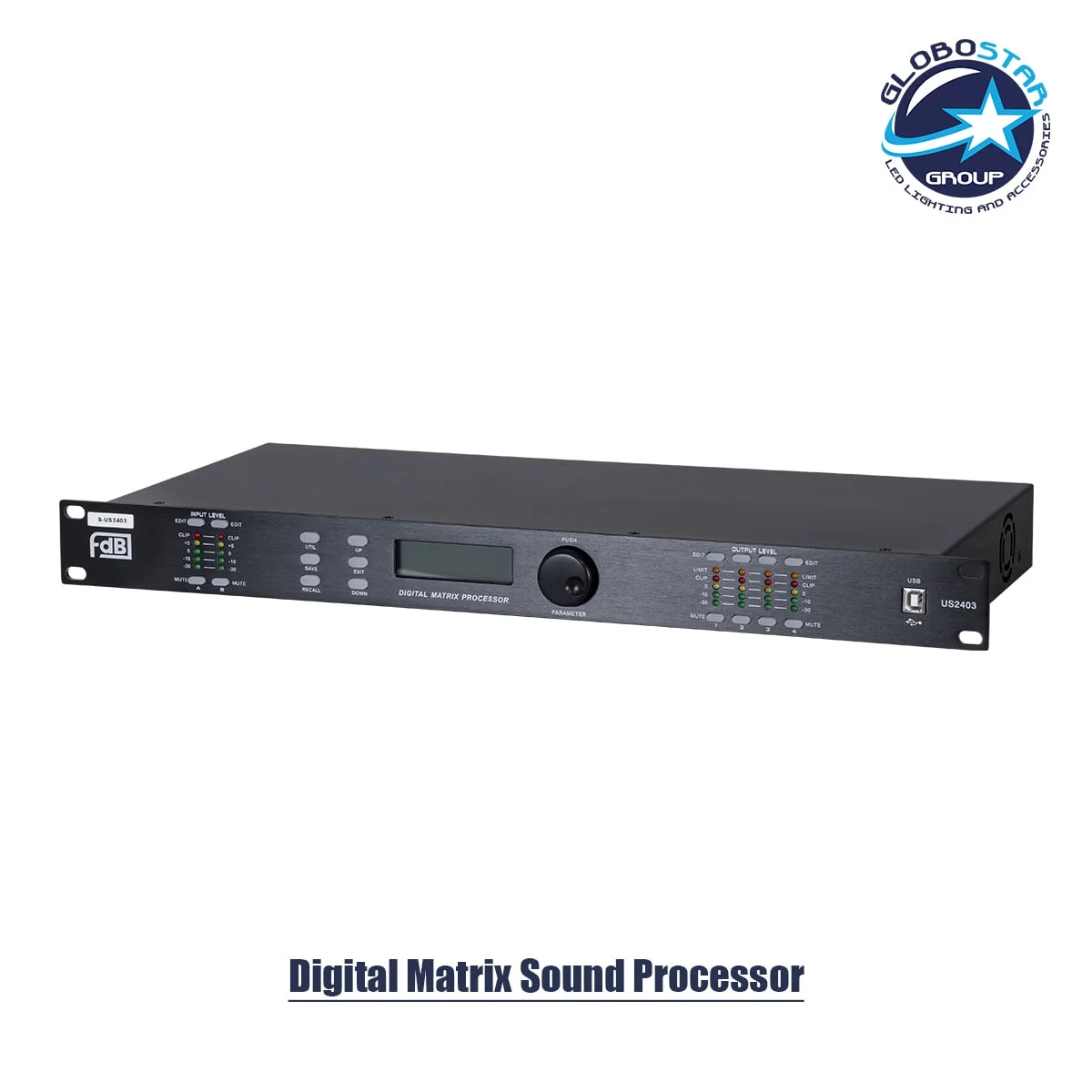 Φωτογραφία προϊόντος: GloboStar® FDB US2403 98020 Audio Processor - Επαγγελματικός Επεξεργαστής Ήχου 2in + 4out - 32-bit DSP SHARC Processor - Frequency Response 20Hz-20Khz DR115DBu - AC 220V/50-60Hz -