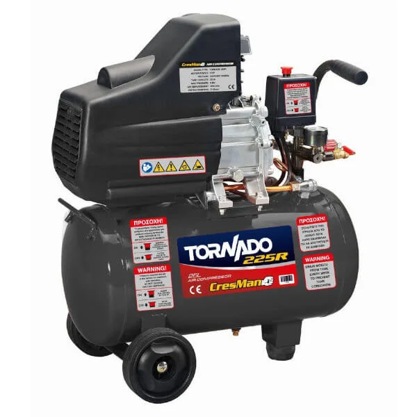 Φωτογραφία προϊόντος: CRESMAN TORNADO 225R Αεροσυμπιεστής Μονομπλόκ 2Hp 25Lt (11838)