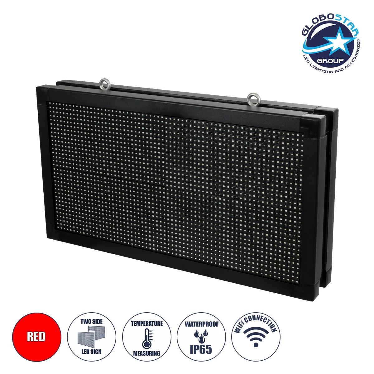 Φωτογραφία προϊόντος: GloboStar® DISPLAY 90278 LED Scrolling Display 64x32cm - Κυλιόμενη Ψηφιακή Πινακίδα / Επιγραφή Διπλής Όψης P10 LED SMD AC 220-240V - Λειτουργία μέσω Wi-Fi με Εφαρμογή APP - Αισθήτη